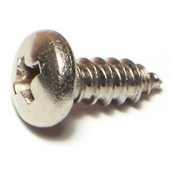 Midwest Fastener Sheet Metal Screw, #10 x 1/2 in, 18-8 Stainless Steel Pan Head Phillips Drive, 100 PK 05116